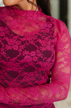Load image into Gallery viewer, Sheer Intentions Lace Layering Top Fuchsia