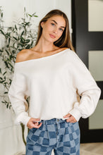 Load image into Gallery viewer, Side Hustle Off Shoulder Long Sleeve Top in Bone