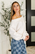 Load image into Gallery viewer, Side Hustle Off Shoulder Long Sleeve Top in Bone
