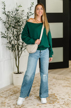 Load image into Gallery viewer, Side Hustle Off Shoulder Long Sleeve Top in Hunter Green