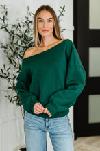 Load image into Gallery viewer, Side Hustle Off Shoulder Long Sleeve Top in Hunter Green