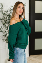 Load image into Gallery viewer, Side Hustle Off Shoulder Long Sleeve Top in Hunter Green