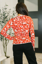Load image into Gallery viewer, Somethings in the Air Lettuce Hem Longsleeve Top in Vermillion