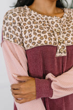 Load image into Gallery viewer, Spotted & Blocked Color Block Henley Top