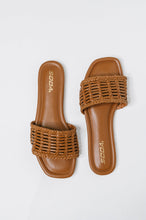 Load image into Gallery viewer, Stair Cognac Woven Slip On Sandal