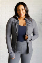 Load image into Gallery viewer, Staying Swift Activewear Jacket in Titanium