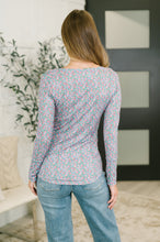 Load image into Gallery viewer, Stop and Smell the Flowers Scoop Neck Henley