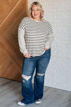 Load image into Gallery viewer, Super Clever Patchwork Striped Top in Ivory