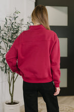 Load image into Gallery viewer, Sweater Weather Half Zip High Neck Pullover in Cabernet