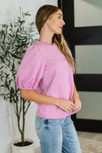 Load image into Gallery viewer, Textured Balloon Sleeve Blouse in Pink
