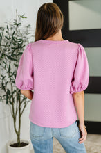 Load image into Gallery viewer, Textured Balloon Sleeve Blouse in Pink