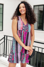 Load image into Gallery viewer, That's So Boho Mixed Print Sleeveless Dress