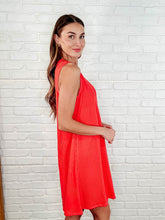 Load image into Gallery viewer, The Power I Hold V-Neck Ribbed Knit Dress in Summer Coral