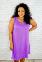 Load image into Gallery viewer, The Power I Hold V-Neck Ribbed Knit Dress in Tropical Violet
