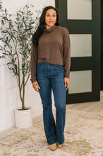 Load image into Gallery viewer, Travel Destination Cowl Neck Pullover in Chocolate