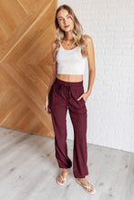 Load image into Gallery viewer, Runner's High Drawstring Joggers in Red Merlot
