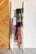 Load image into Gallery viewer, Wanderlust Wrap Oversized Plaid Fringe Scarf in Grey and Jade