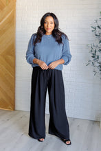 Load image into Gallery viewer, When the Sun Goes Down Mineral Wash Ribbed Knit Top in Vintage Denim