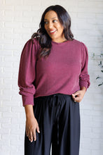 Load image into Gallery viewer, When the Sun Goes Down Mineral Wash Ribbed Knit Top in Wine