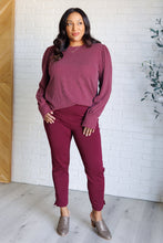 Load image into Gallery viewer, When the Sun Goes Down Mineral Wash Ribbed Knit Top in Wine