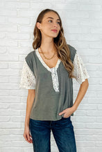 Load image into Gallery viewer, Where'd You Get That V-Neck Top in Asparagus Green