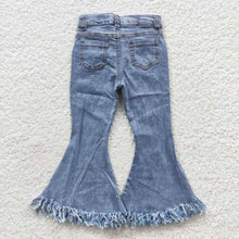 Load image into Gallery viewer, Baby Girls Light Blue Tassel Denim Bell Pants