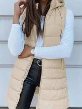 Load image into Gallery viewer, Solid color hooded zip-up cotton vest_CWOCASL00104