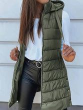 Load image into Gallery viewer, Solid color hooded zip-up cotton vest_CWOCASL00104