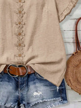 Load image into Gallery viewer, Boho Floral Embroidery V-Neck Ruffle Sleeves Shirt