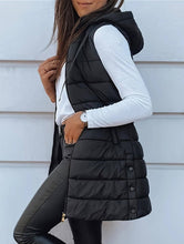 Load image into Gallery viewer, Solid color hooded zip-up cotton vest_CWOCASL00104