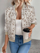 Load image into Gallery viewer, Casual fall print thin cropped bomber jacket