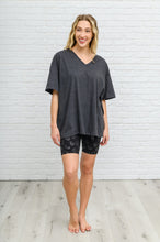 Load image into Gallery viewer, Boxy V Neck Boyfriend Tee In Charcoal