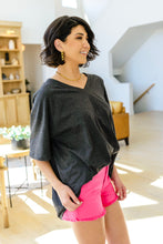 Load image into Gallery viewer, Boxy V Neck Boyfriend Tee In Charcoal