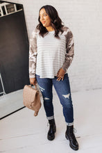 Load image into Gallery viewer, Camo & Stripes Raglan Top