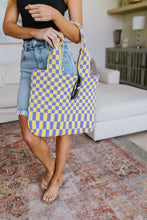 Load image into Gallery viewer, Checkerboard Lazy Wind Big Bag in Lilac & Yellow