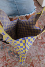 Load image into Gallery viewer, Checkerboard Lazy Wind Big Bag in Lilac & Yellow