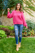Load image into Gallery viewer, Claim The Stage Knit Sweater In Hot Pink