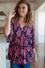 Load image into Gallery viewer, Dearest Dreamer Peplum Top in Pink Paisley