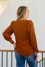Load image into Gallery viewer, Enjoy This Moment V Neck Blouse In Toffee