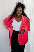 Load image into Gallery viewer, Feeling Fuchsia Velvet Button Down