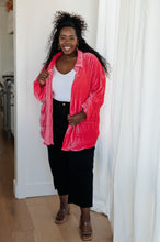 Load image into Gallery viewer, Feeling Fuchsia Velvet Button Down