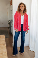 Load image into Gallery viewer, Feeling Fuchsia Velvet Button Down