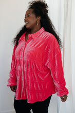 Load image into Gallery viewer, Feeling Fuchsia Velvet Button Down