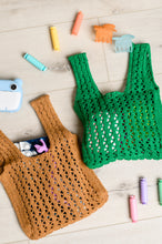 Load image into Gallery viewer, Girls Day Open Weave Bag in Tan