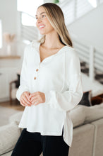 Load image into Gallery viewer, Happier Now Henley Hoodie in Ivory