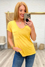 Load image into Gallery viewer, Melange Burnout V-Neck T-Shirt in Yellow Gold