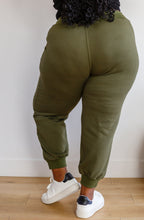 Load image into Gallery viewer, Kick Back Distressed Joggers in Olive