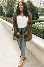 Load image into Gallery viewer, Little Bit Of Lace Cardigan In Olive