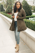 Load image into Gallery viewer, Little Bit Of Lace Cardigan In Olive