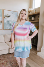 Load image into Gallery viewer, Looking for Rainbows V-Neck Striped Top